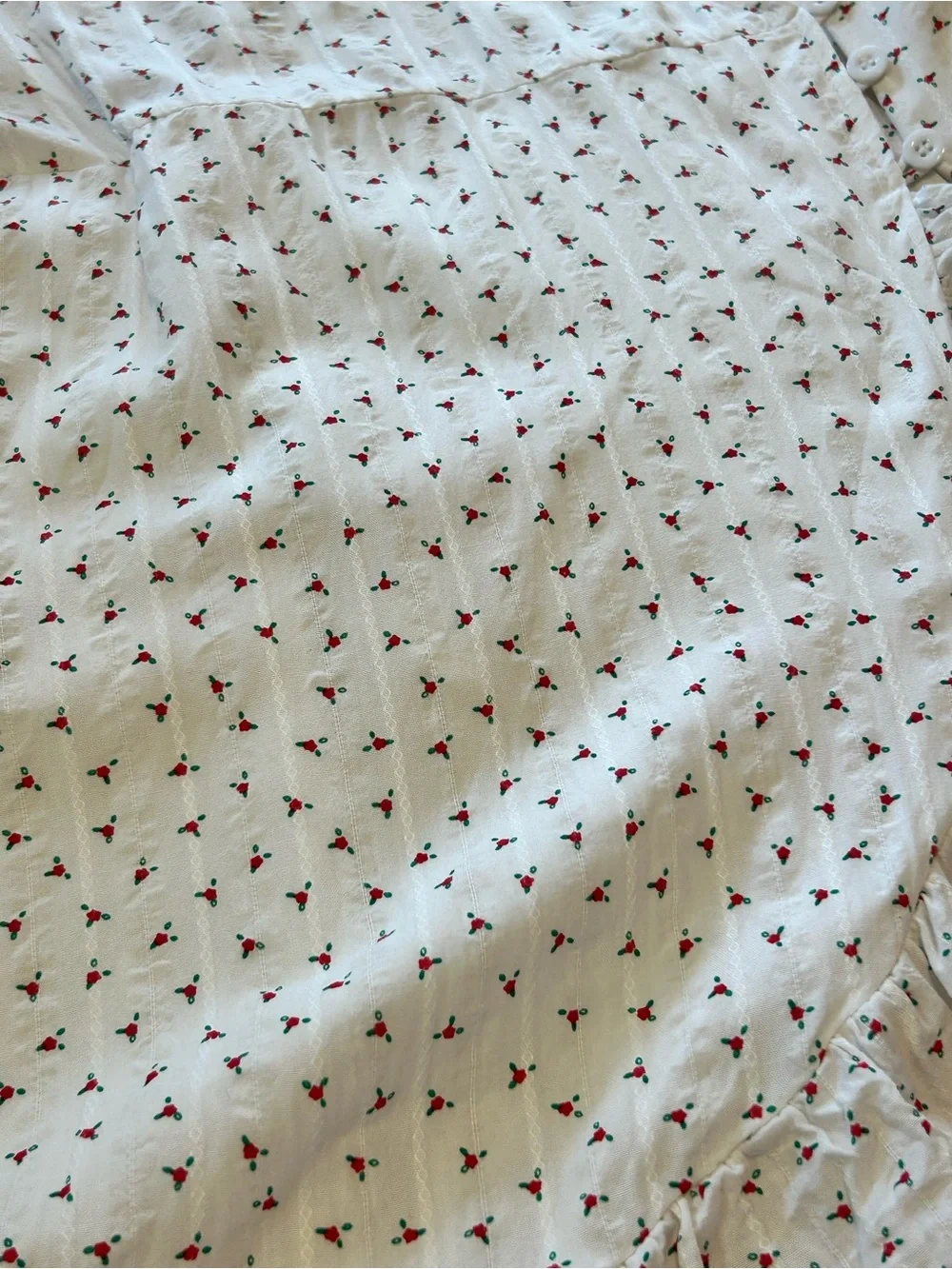 Molly Bracken White Mini Wrap Dress with Red Floral Print